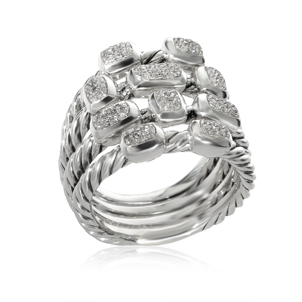 David Yurman Confetti Diamond Ring in Sterling Silver 0.20 CTW - Picture 2 of 3